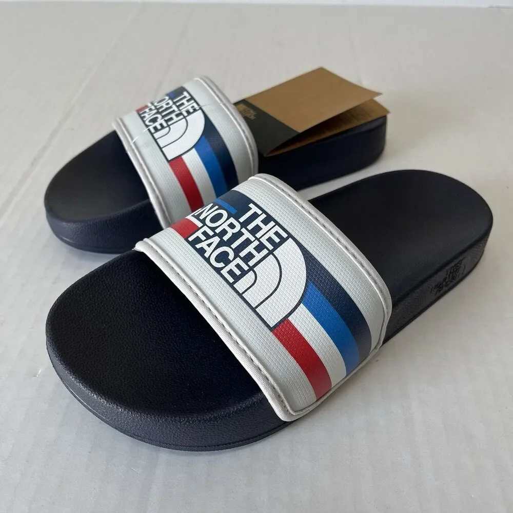 The North Face Youth Base Camp Slide III Slip On Unisex Sandals 3 Red/White/Blue